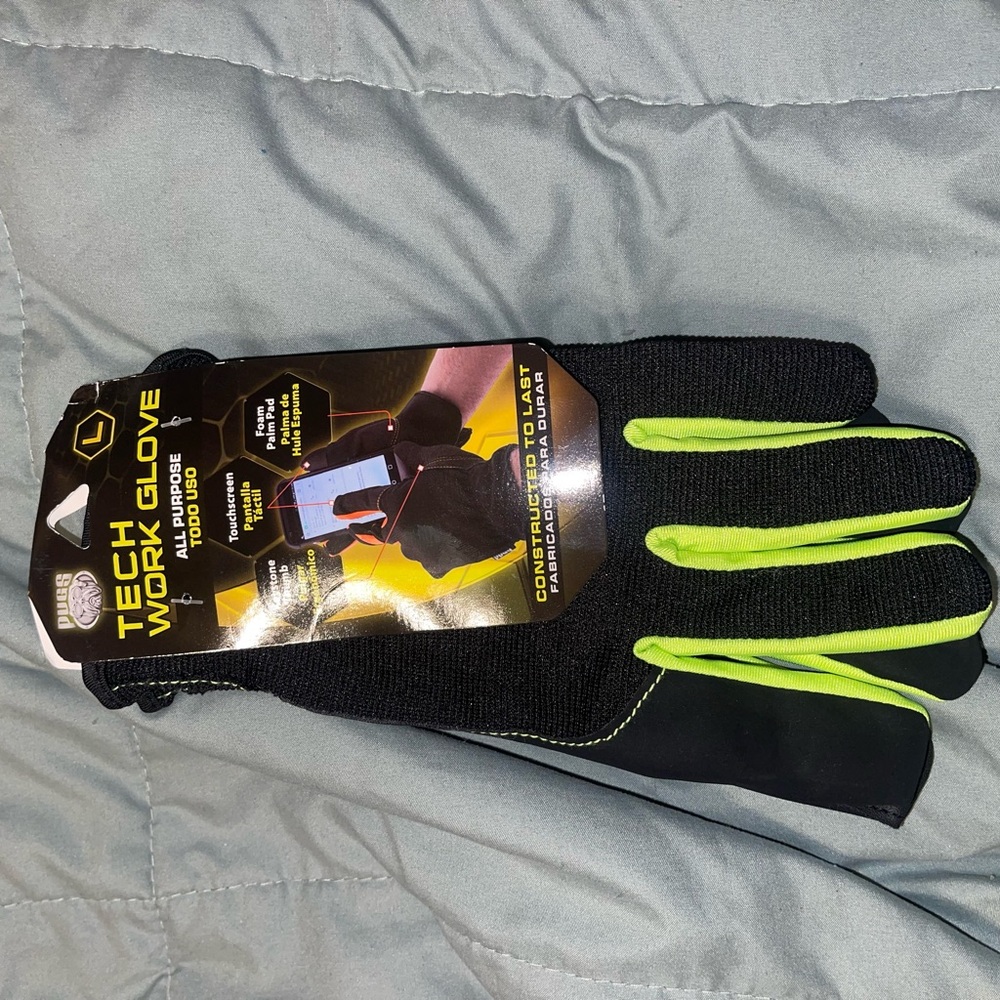 Tech Work Gloves with Neon Accents